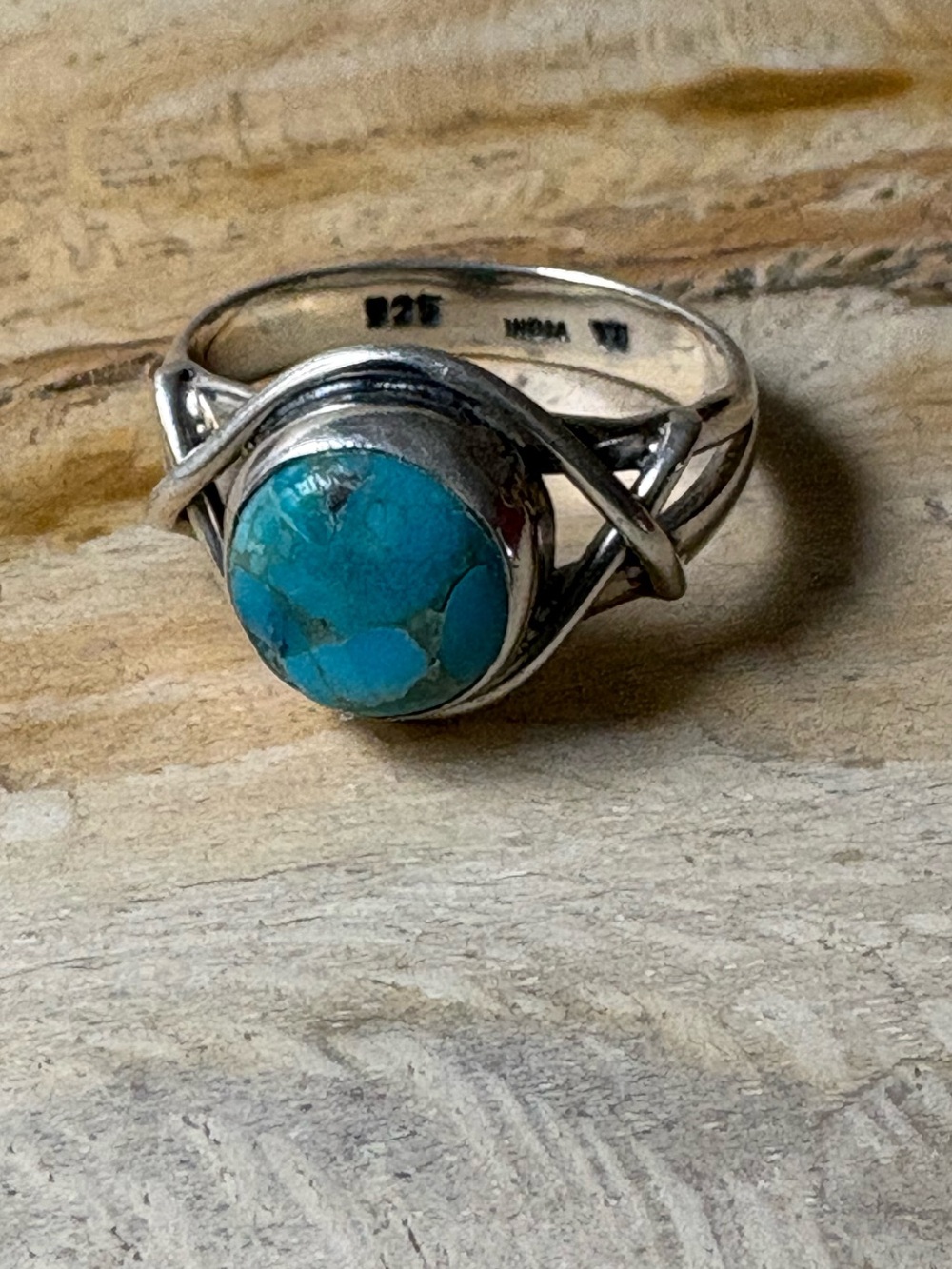 Sterling Silver Round Turquoise Ring